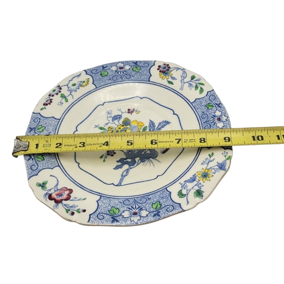 Alfred Meakin Meadow Harmony Shape Antique 9" Floral Rare Blue Yellow White Red - Picture 4 of 4